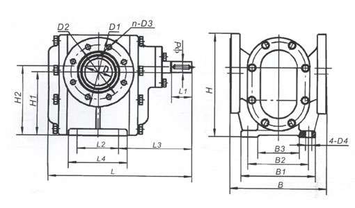 LB型齿轮泵外形及安装尺寸