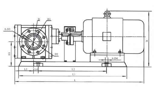 LB型齿轮泵外形及安装尺寸