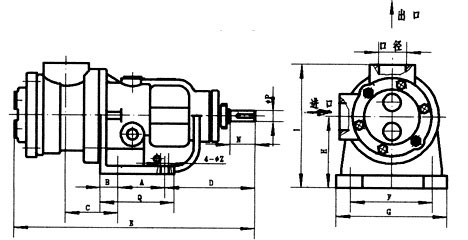NYP7.0（A），NYP52（A）泵头外形尺寸